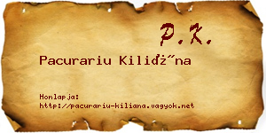 Pacurariu Kiliána névjegykártya
